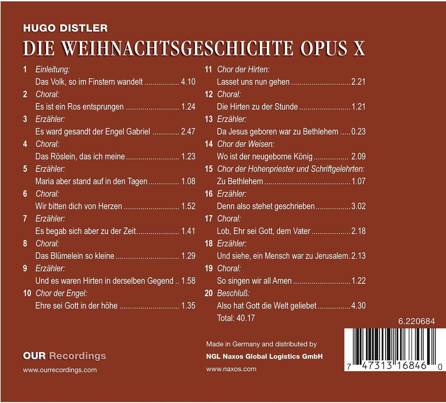 Hugo Distler: Die Weihnachtsgeschichte