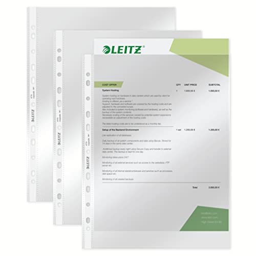 Leitz Pocket Standard A4 PP 75 Micron Clear (Pack 100) - 47700002