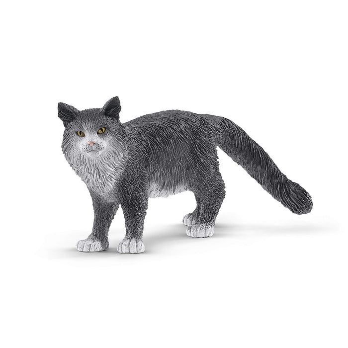 schleich 13893 Maine Coon Cat, From 3 Years Farm World - Figurine, 8 X 3 X 4 cm new version