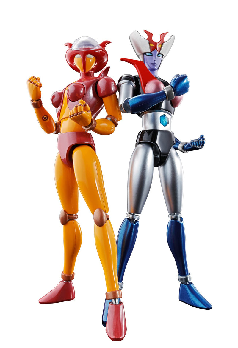 Mazinger Z figurines Diecast Soul of Chogokin GX-08R Aphrodai A vs GX-09R Minerva X 16 cm