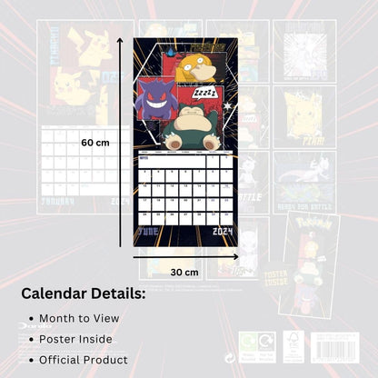 Pokemon 2024 Square Wall Calendar