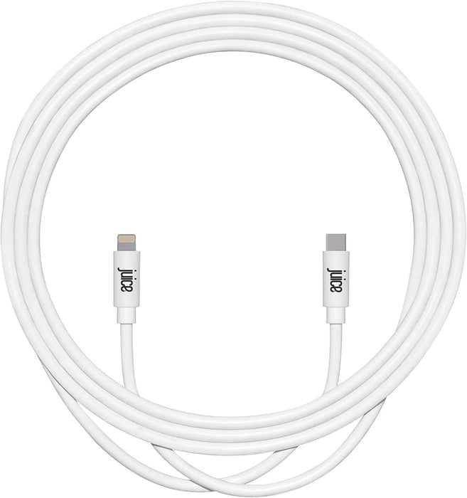 Juice USB Type C - Apple Lightning, 2m Charger and Sync Cable for Apple iPhone 14, 14 Pro, 13, 13 Pro, 12, 12 Mini, SE, 11, XS, XR, X, 8, 7, 6, 5, iPad, Airpods Pro - White
