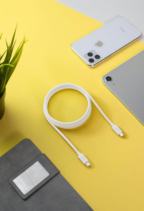 Juice USB Type C - Apple Lightning, 2m Charger and Sync Cable for Apple iPhone 14, 14 Pro, 13, 13 Pro, 12, 12 Mini, SE, 11, XS, XR, X, 8, 7, 6, 5, iPad, Airpods Pro - White