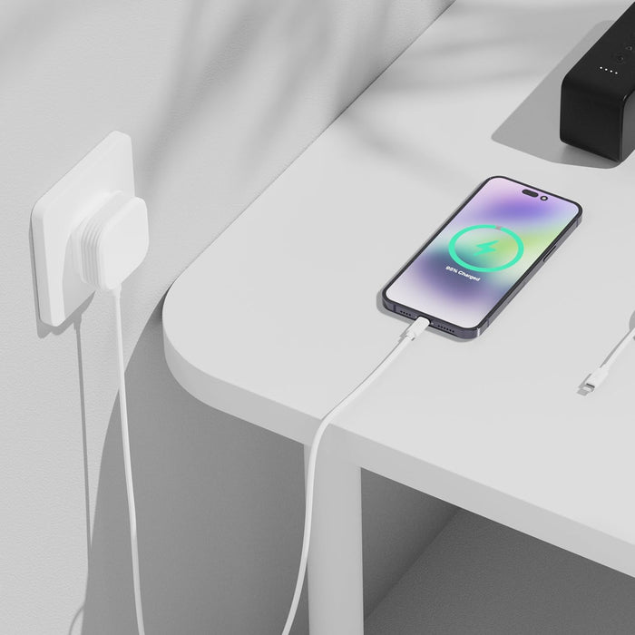 Juice USB Type C - Apple Lightning, 2m Charger and Sync Cable for Apple iPhone 14, 14 Pro, 13, 13 Pro, 12, 12 Mini, SE, 11, XS, XR, X, 8, 7, 6, 5, iPad, Airpods Pro - White