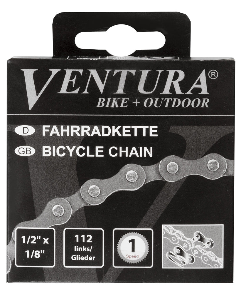 Ventura Bicycle Chain 1/2-Inch x 1/8-Inch, for single speed, 112 links, with connecting link