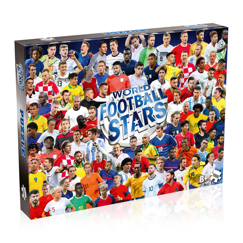Winning Moves World Football Stars 1000 Piece Jigsaw Puzzle Game, Piece together football players including Harry Kane, Pele, Maradona, Lucy Bronze and Carli Lloyd, For players aged 4 plus