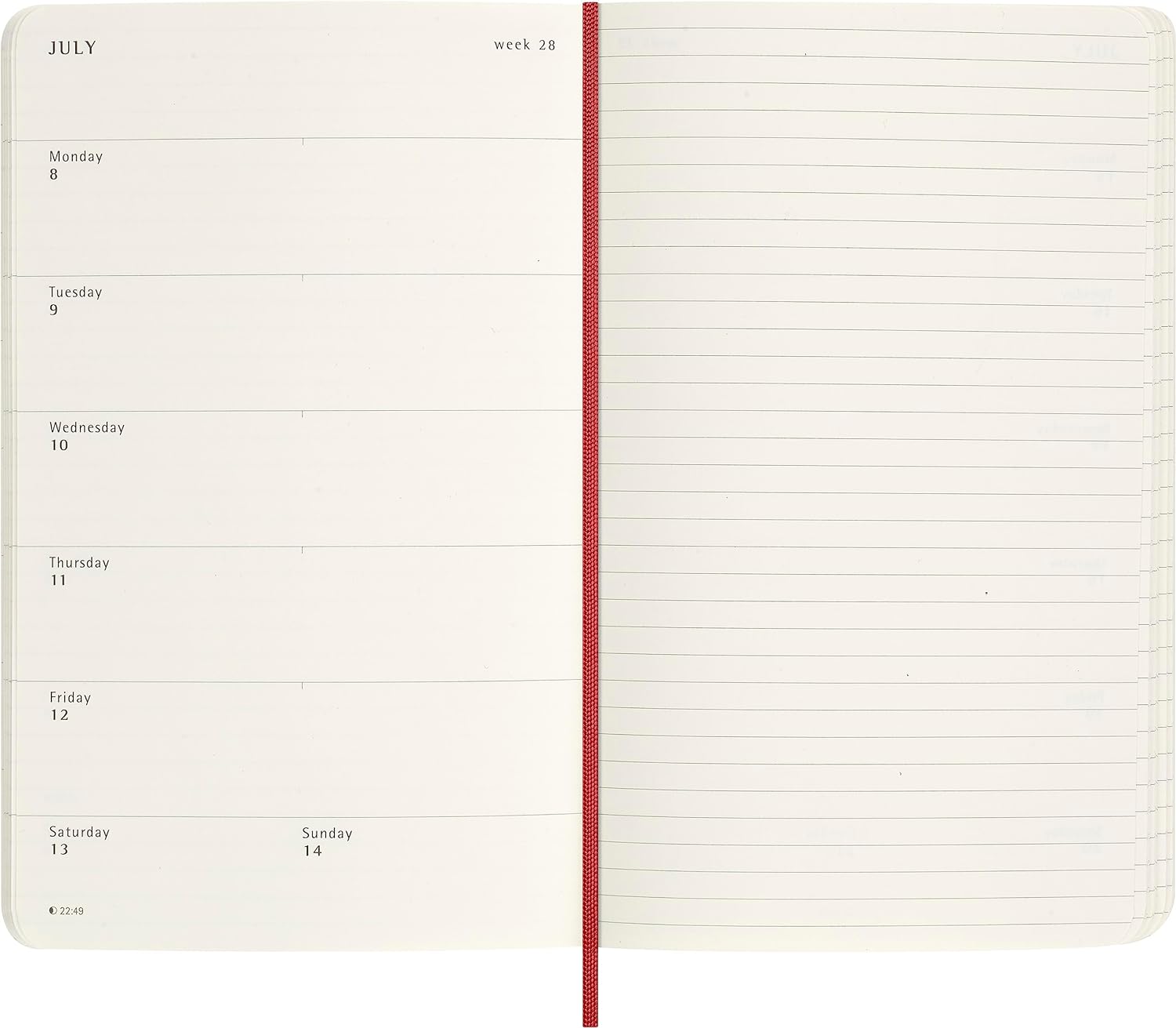Moleskine Weekly Agenda 12 Months 2024 with Box, Agenda 2024, Size Large 13x21, Soft Cover and Elastic Closure, Faux Snakeskin Colour Red