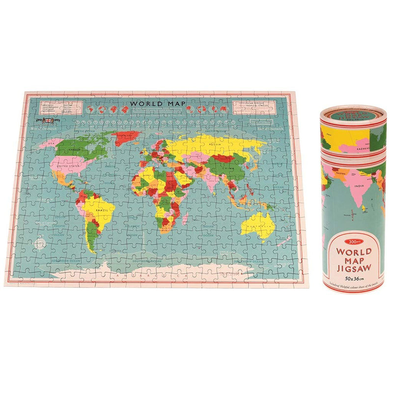 Puzzle In A Tube (300 pieces) - Choice of Design (World Map
