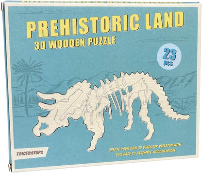 Make Your Own Dinosaur Wooden 3D Puzzle - Choice of Design (Triceratops)