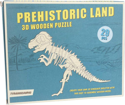 Make Your Own Dinosaur Wooden 3D Puzzle - Choice of Design (Tyrannosaurus