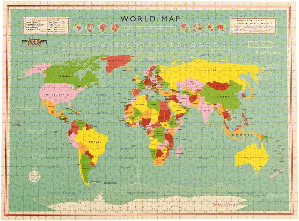 World Map 1000 Piece Puzzle