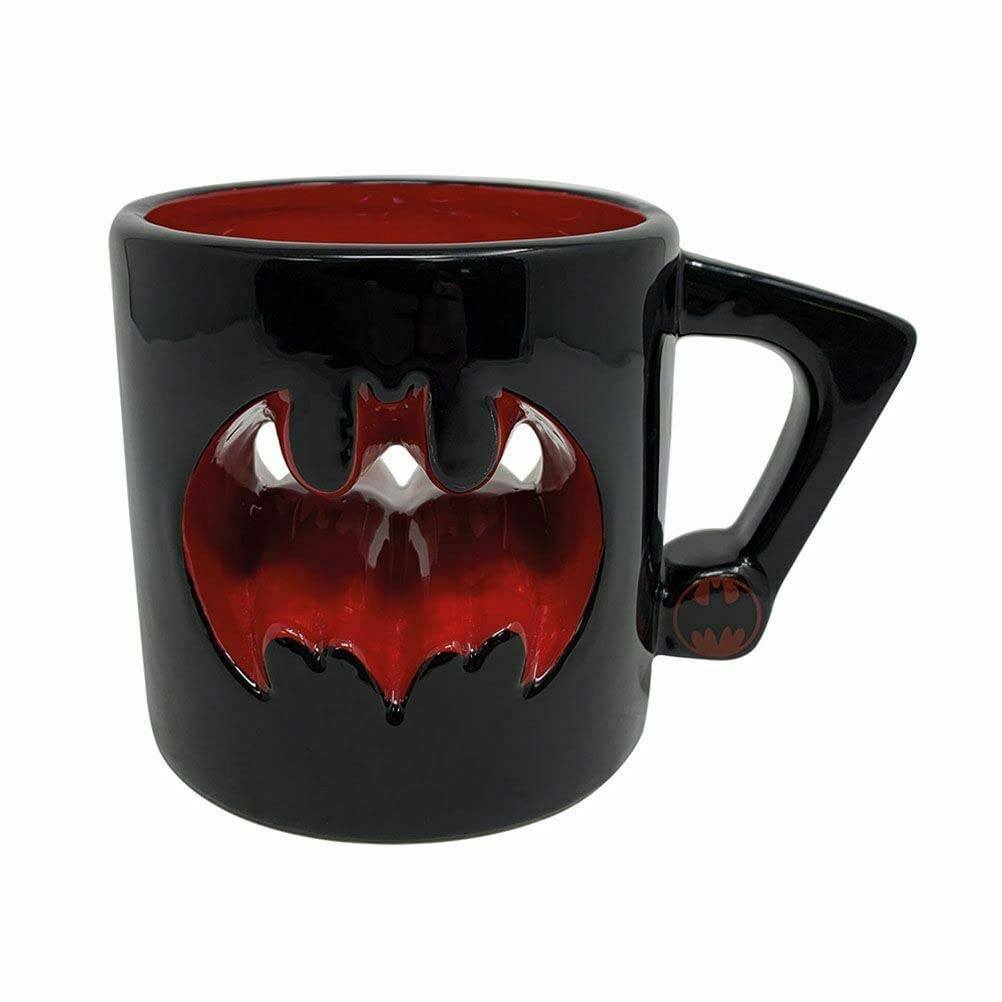 Pyramid International Batman Mug (3D Mug with Sculpted Red Bat Symbol Design) 285ml/9.6oz Ceramic Coffee Mug and Novelty Mug in Presentation Batman Gift Box - Official Batman Merchandise