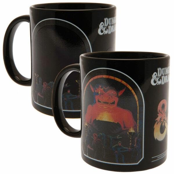 Pyramid International Dungeons & Dragons - Taza de café de cerámica de 325 ml, diseño de ladrones en el templo, para mujeres y hombres, producto oficial, color negro