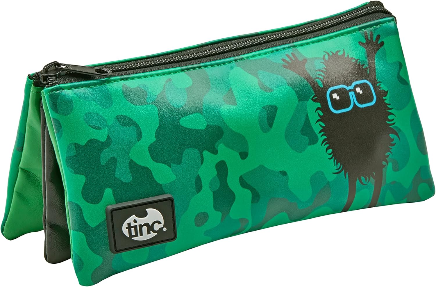 Tinc Green Tri Compartment Pencil Case