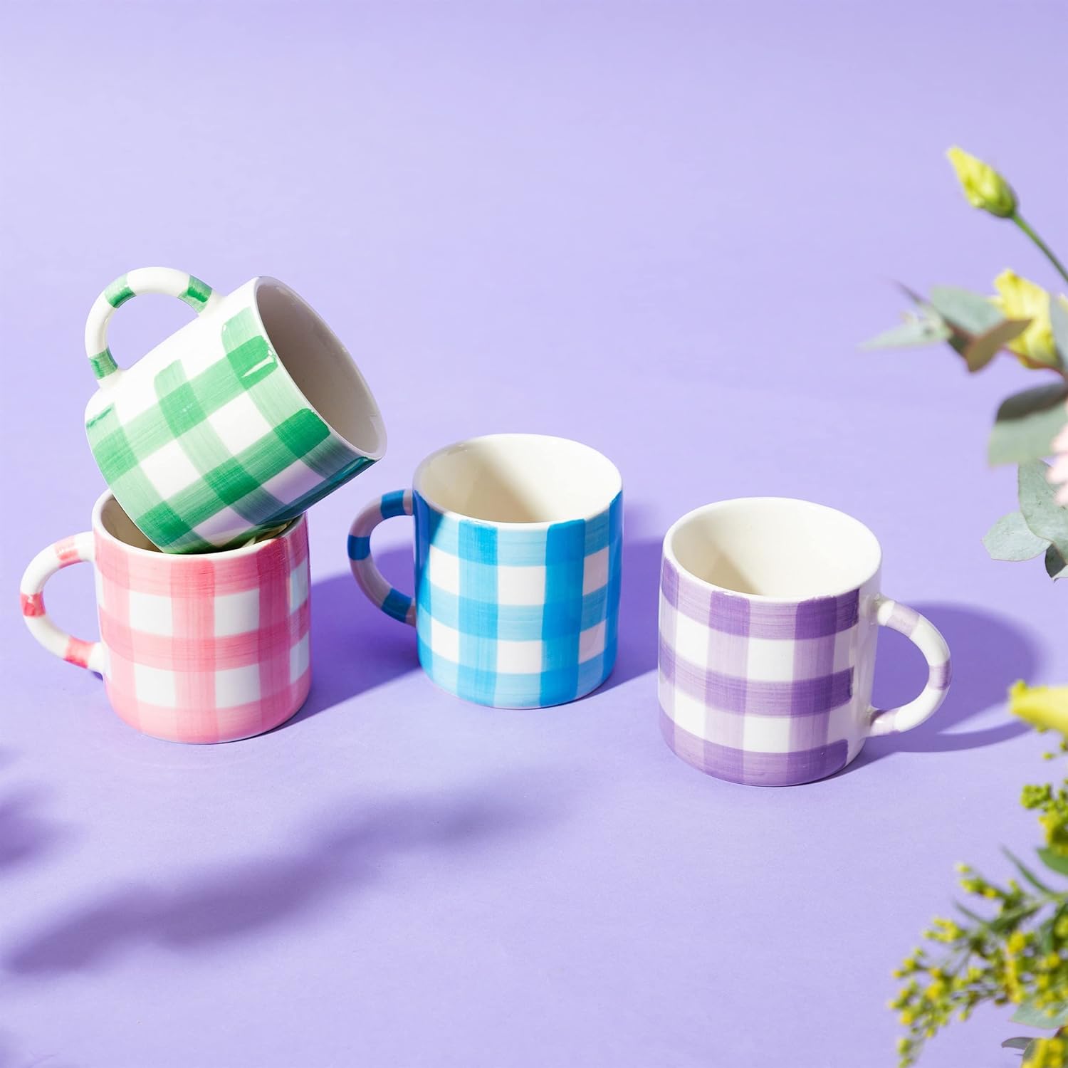 Sass & Belle Gingham Mug Blue