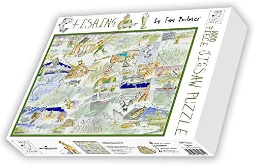All Jigsaw Puzzles - Fishing By Tim Bulmer - 1000 Piece Puzzle For Adults, Large Puzzle 66cm X 50cm In Size. Challenging To Complete But Fun And Humorous