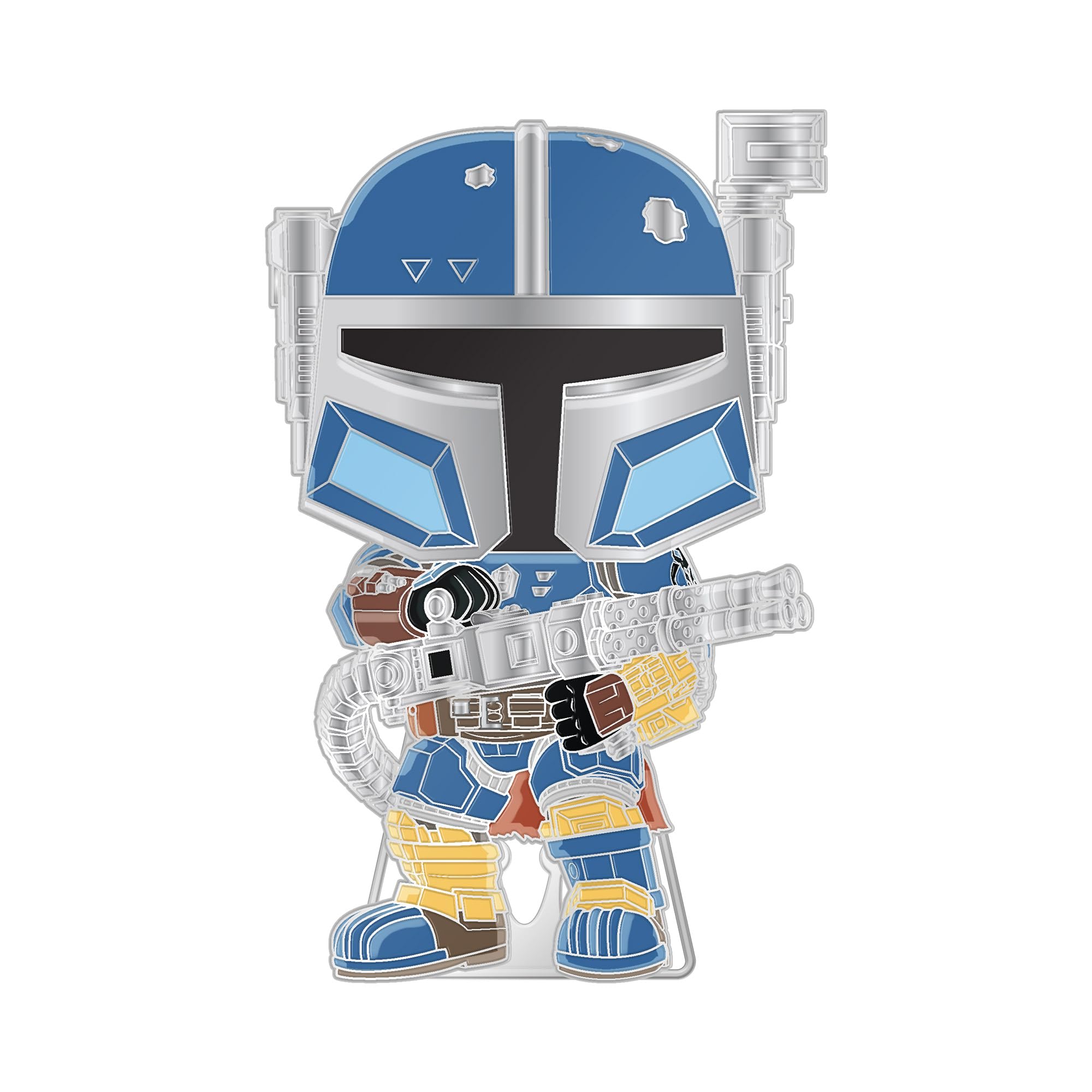 Loungefly POP! Large Enamel Pin STAR WARS: HEAVY ARMOR MANDO - the Mandalorian - the Mandalorian Enamel Pins - Cute Collectable Novelty Brooch - for Backpacks & Bags - Gift Idea - TV Fans