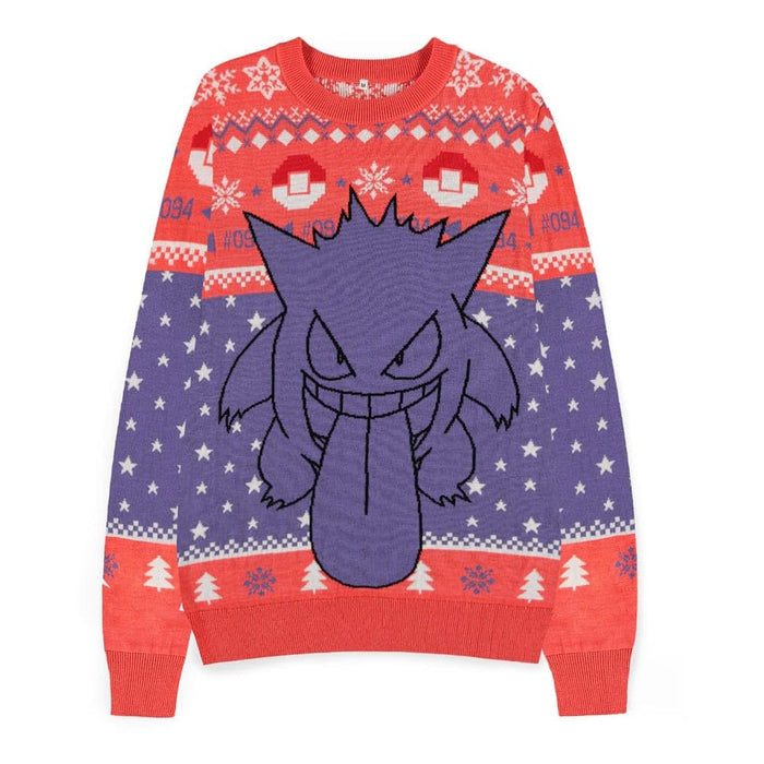 DIFUZED Gengar Pokemon Christmas Sweater Jersey, Multicoloured, One Size