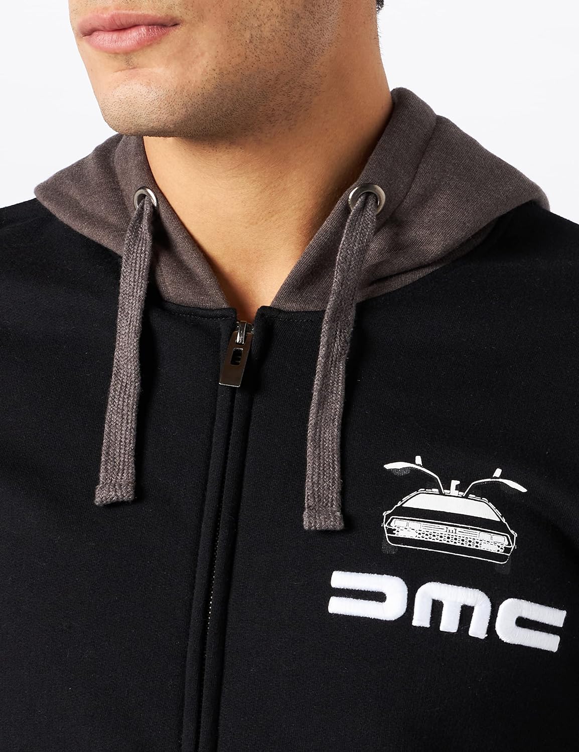Retour vers le futur Herren Kapuzenpullover S Schwarz / Anthrazit Melange