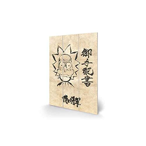 Pyramid International Rick and Morty Artwork (Wanted Scroll Design) 20 cm x 29,5 cm – Offizielles Merchandise