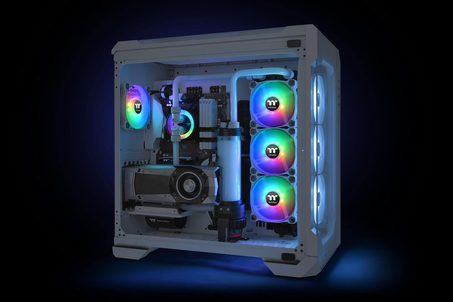 Thermaltake Pure 12 ARGB Sync Radiator Fan White TT Premium Edition 4-pin PWM Radiator Fan 3 Pack