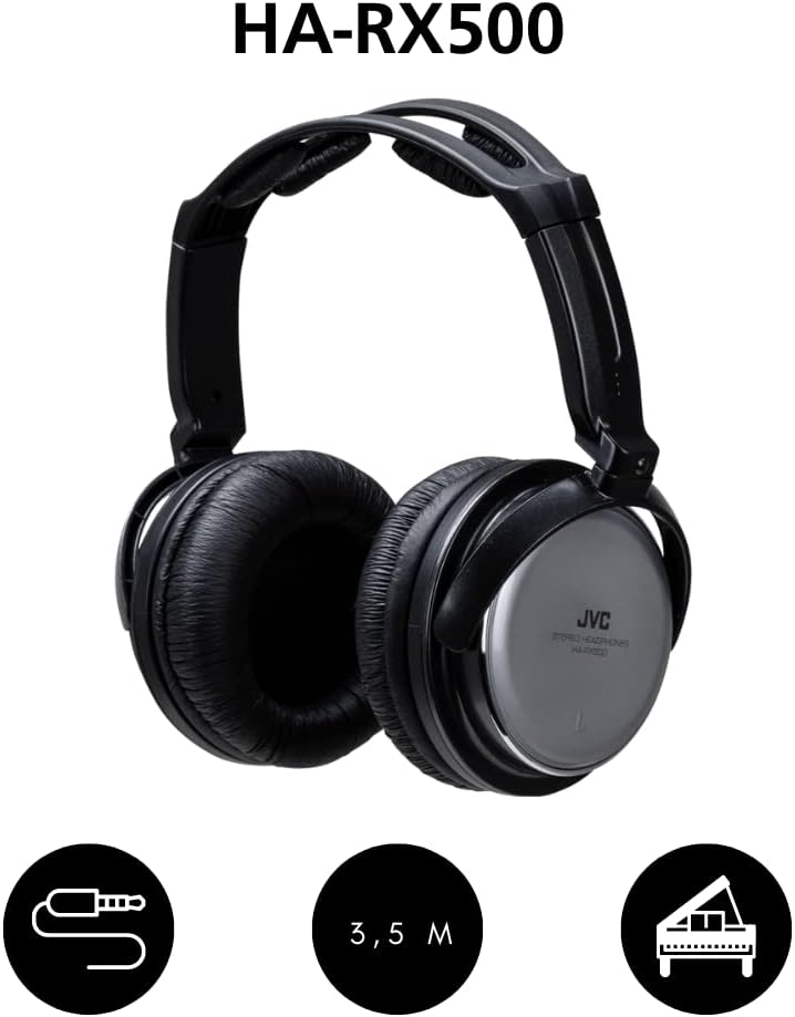 JVC HA-RX500-E Full Size Headphone, Black
