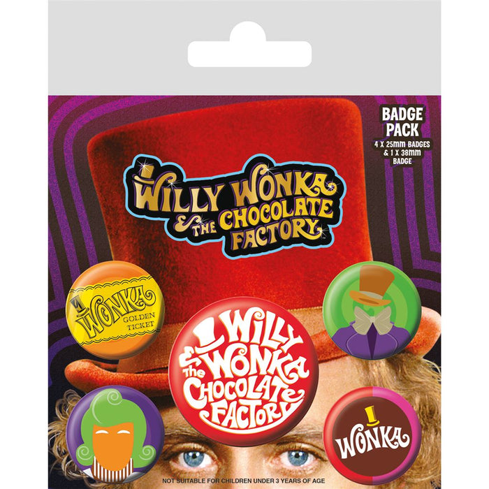 WILLY WONKA & THE CHOCOLATE FACTORY -  BADGE PACK
