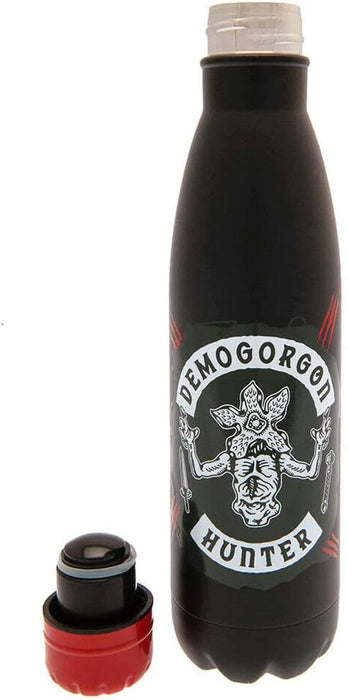 Pyramid International Stranger Things Water Bottle Metal (Demogorgon Hunter Design) 540ml, Metal Water Bottle & Drink Bottle - Official Stranger Things Merchandise, Black