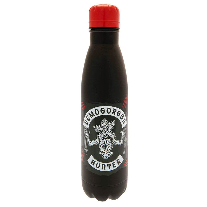 Pyramid International Stranger Things Water Bottle Metal (Demogorgon Hunter Design) 540ml, Metal Water Bottle & Drink Bottle - Official Stranger Things Merchandise, Black