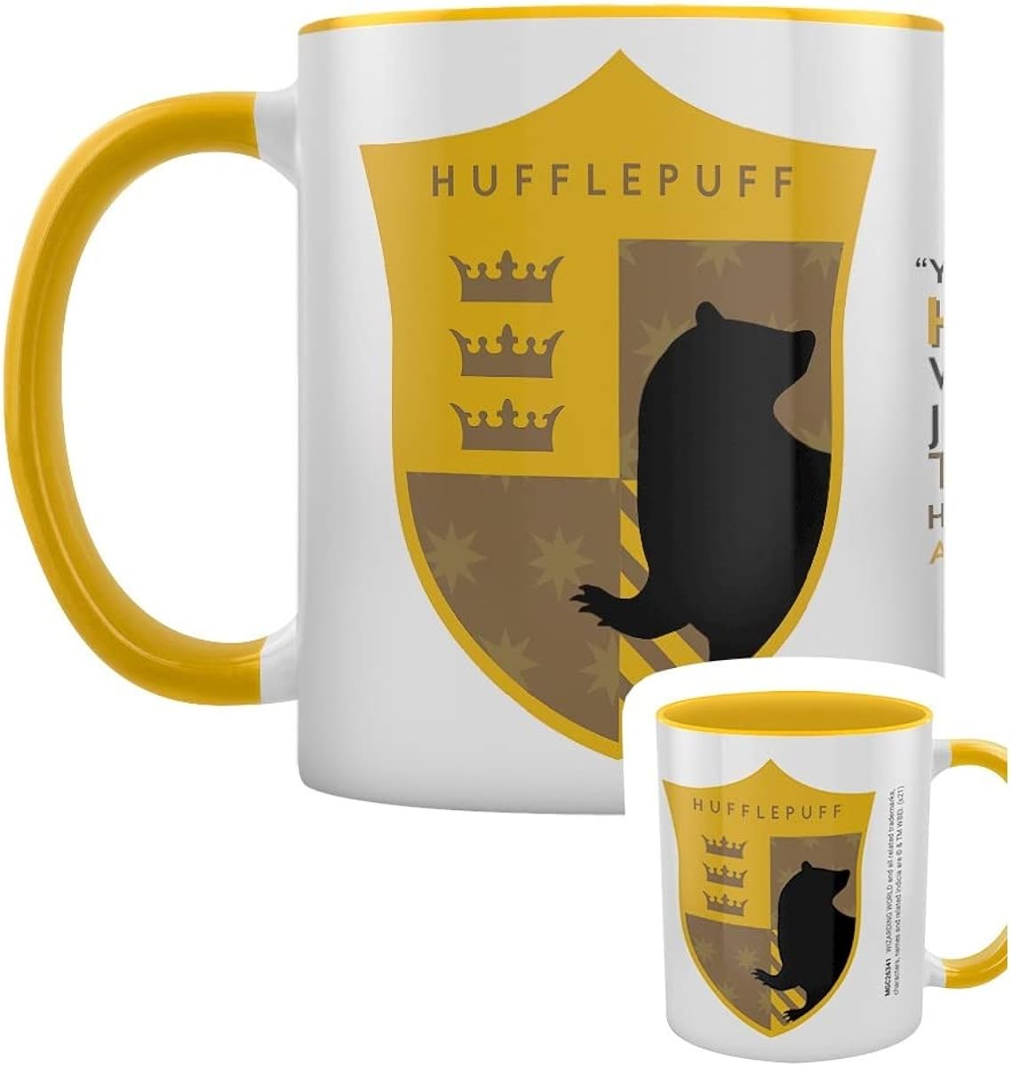 Harry Potter Hufflepuff House Pride Inner Two Tone Mug (One Size) (Yellow/White/Black