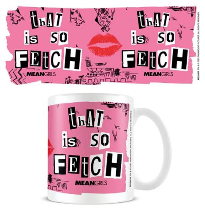 Pyramid International Mean Girls Coffee Mug in Presentation Gift Box (That is So Fetch Design) 11oz Ceramic Pink and White Mug - Official Merchandise