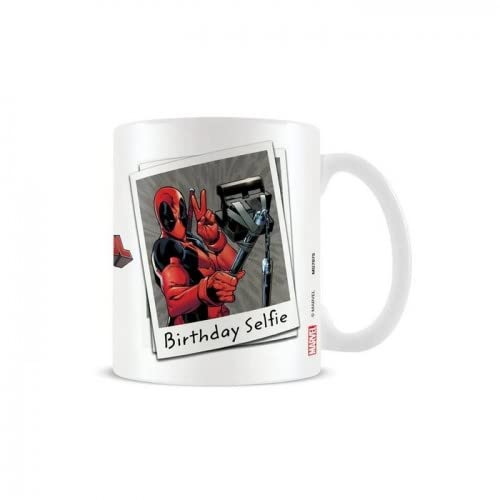 Deadpool - Birthday Selfie Mug (One Size) (White, Red