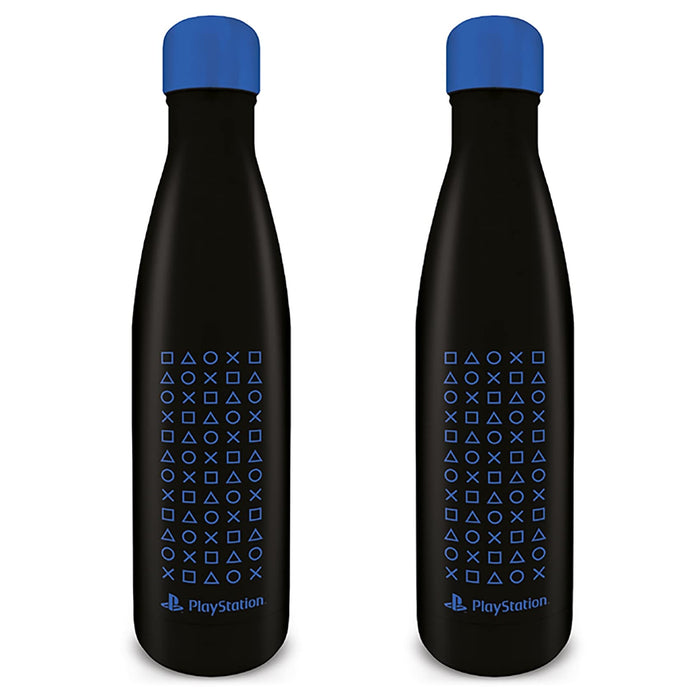 Pyramid International Playstation Metal Bottle (Symbol Pattern Design) Metal Drinks Bottle 19oz/540ml - Official Merchandise