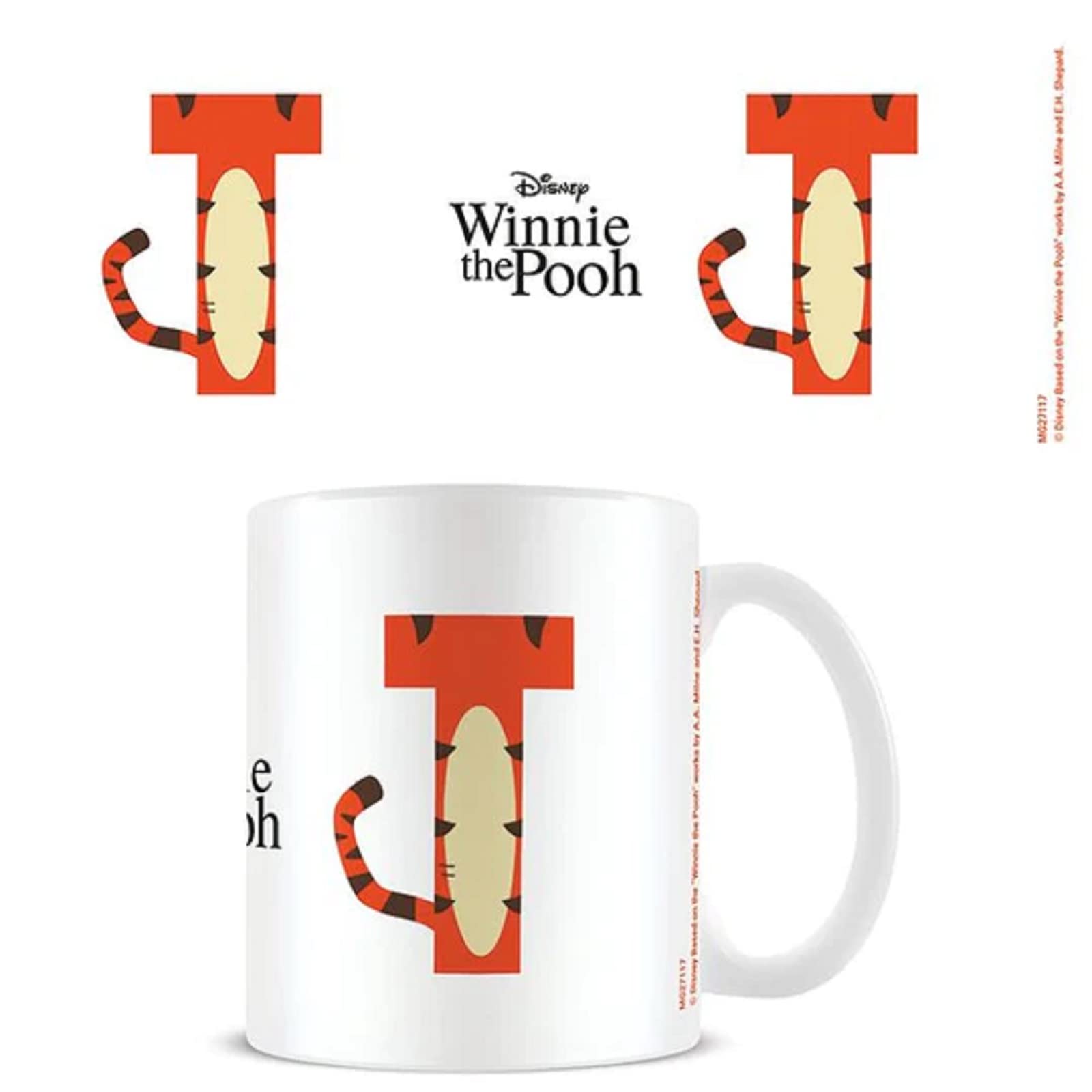Disney Alphabet Personalised Mug (T for Tigger Design) 11oz Ceramic Coffee Mug in Presentation Disney Gift Box - Official Merchandise