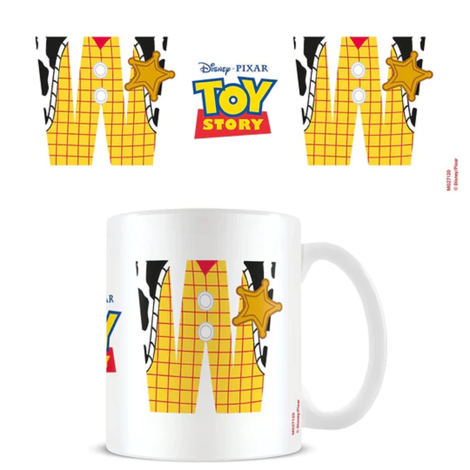 Disney Alphabet Personalised Mug (W for Woody Design) 11oz Ceramic Coffee Mug in Presentation Disney Gift Box - Official Merchandise