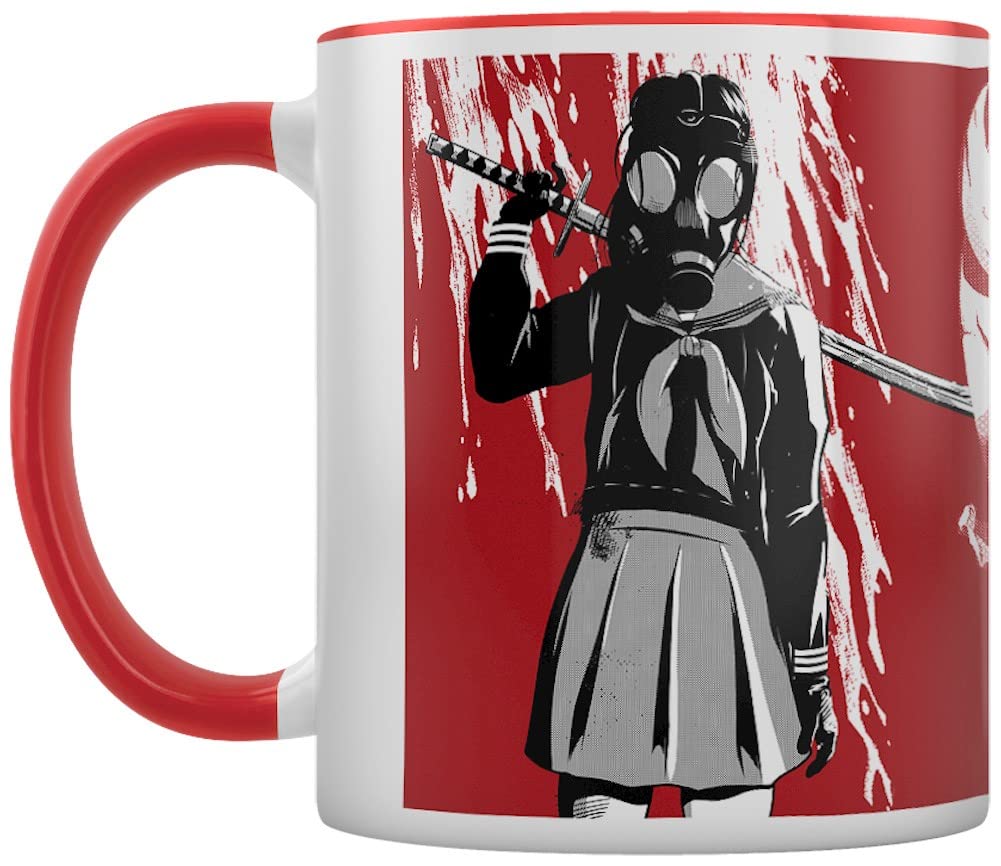 Zombie Makeout Club Mug (Demon Skull Design) 11oz Ceramic White and Red Mug - Official Merchandise