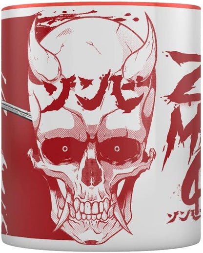 Zombie Makeout Club Mug (Demon Skull Design) 11oz Ceramic White and Red Mug - Official Merchandise