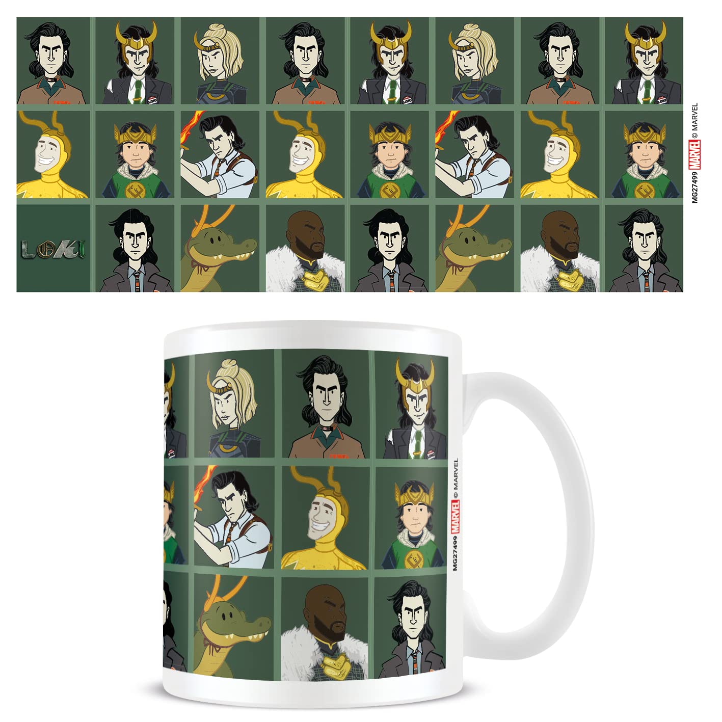 Pyramid International Marvel Loki Mug in Presentation Gift Box (Loki Variants Illustration Design) 11oz Ceramic Mug, Coffee Mugs for Women and Men - Official Merchandise