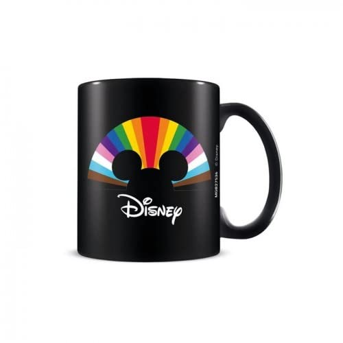 Disney Pride Mickey Mouse Mug in Presentation Gift Box (Pride Mickey Mouse Design) 11oz Ceramic Black Mug. Disney Mug Gift Set - Official Merchandise