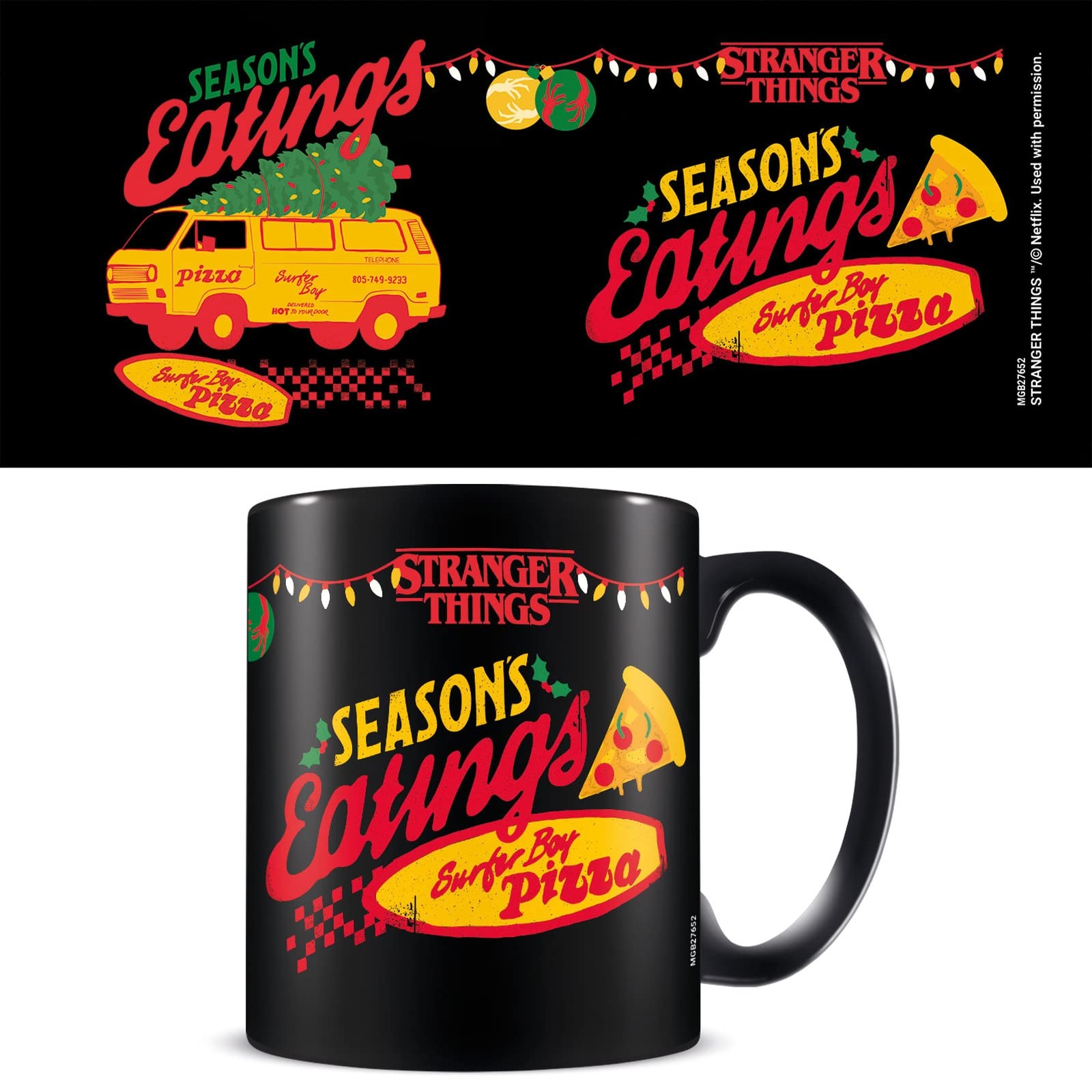 Pyramid International Stranger Things Mug (Season's Eatings Design) 11oz Coffee Mug in Presentation Stranger Things Gift Box - Official Stranger Things Merchandise