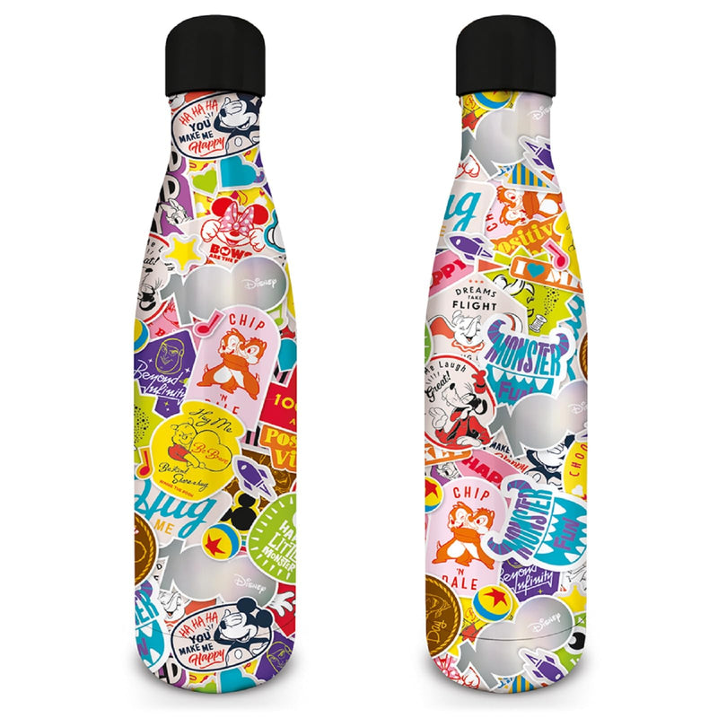 Pyramid International Disney Water Bottle (Happy Faces Design) 540ml Metal Water Bottle, Kids Metal Water Bottle - Official Merchandise