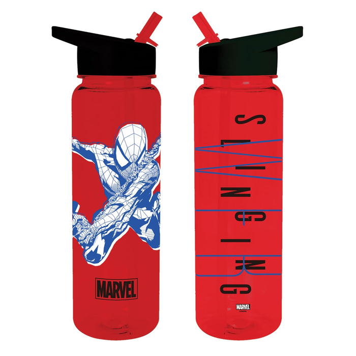Spider-Man Water Bottle (Slinging Design) 700ml Plastic Water Bottle, Girls Water Bottle, Boys Water Bottle, Kids Water Bottle - Official Merchandise