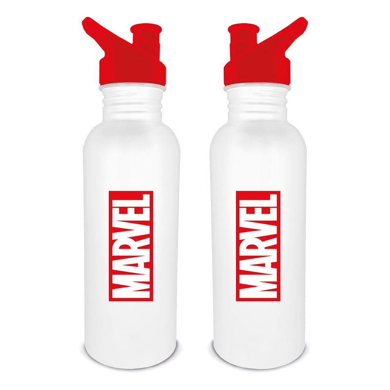 Marvel Water Bottle (Logo Design) 700ml Metal Water Bottle, Marvel Gifts for Men, Women and Kids, Girls Water Bottle, Boys Water Bottle, Kids Metal Water Bottle - Official Merchandise