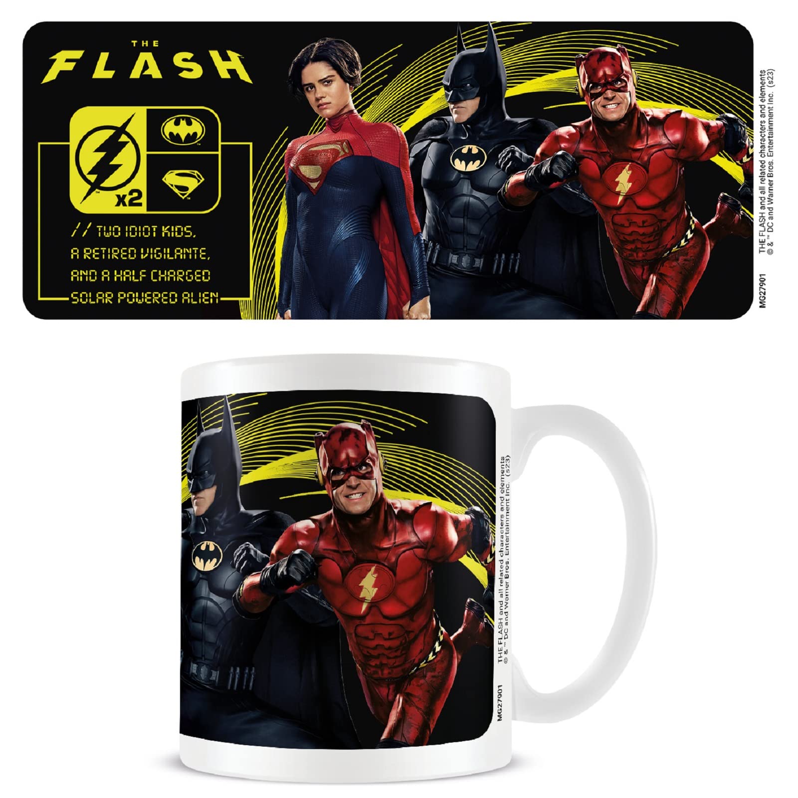 Pyramid International The Flash Mug (Three Heroes Design) 11oz Coffee Mug, Coffee Mugs for Women and Men - Official Merchandise