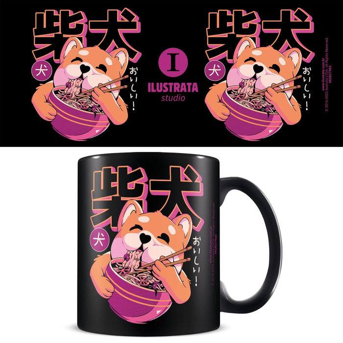 Pyramid International Ilustrata Mug (Shiba Noodles Design) 11oz Ceramic Coffee Mug, Cups and Coffee Mugs for Men and Mugs for Women - Official Merchandise