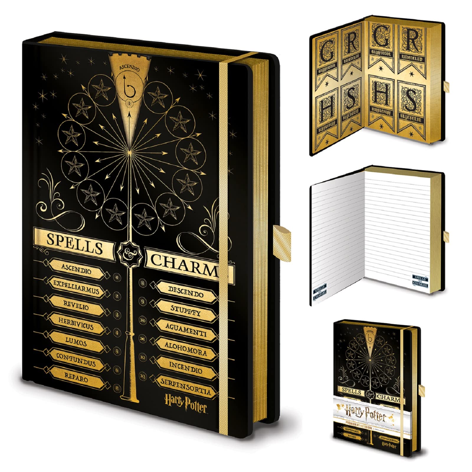 Pyramid International HARRY POTTER Notebook (Spells and Charms Design) A5 Writing Pad and Journal- Official Merchandise