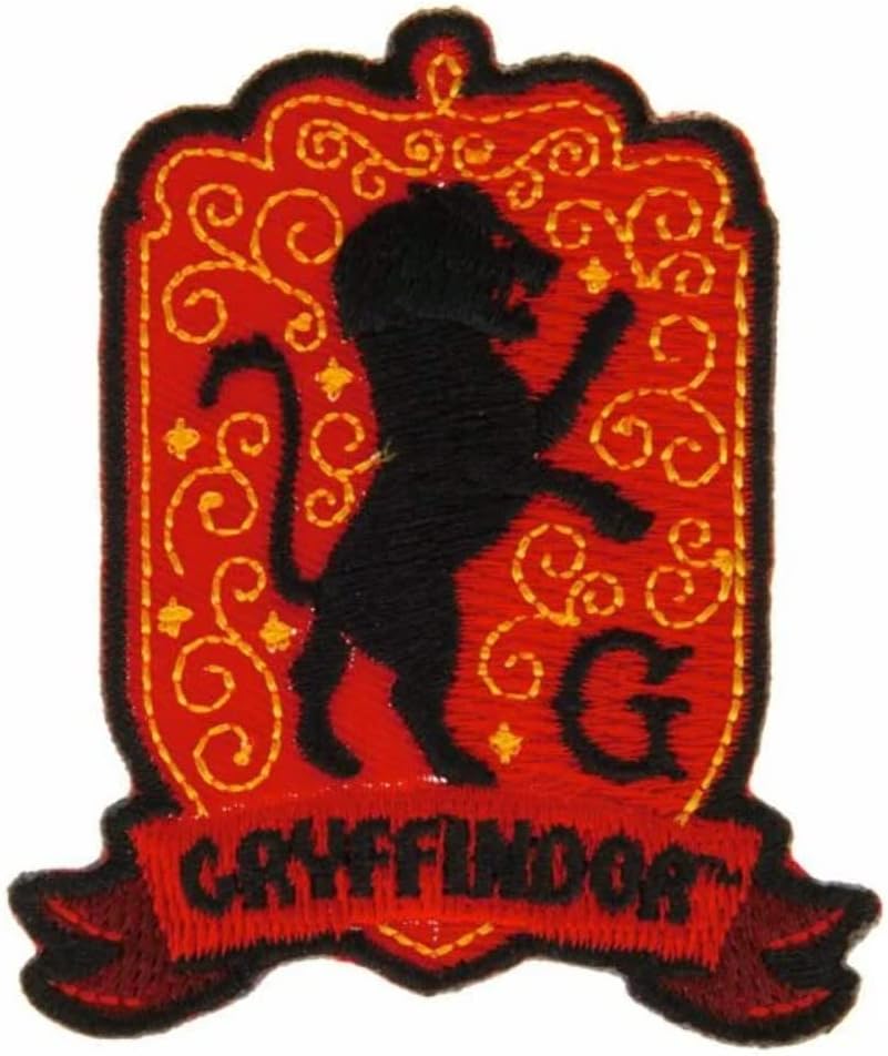 Harry Potter Gryffindor Iron On Patch 70mm x 55mm Red/Black