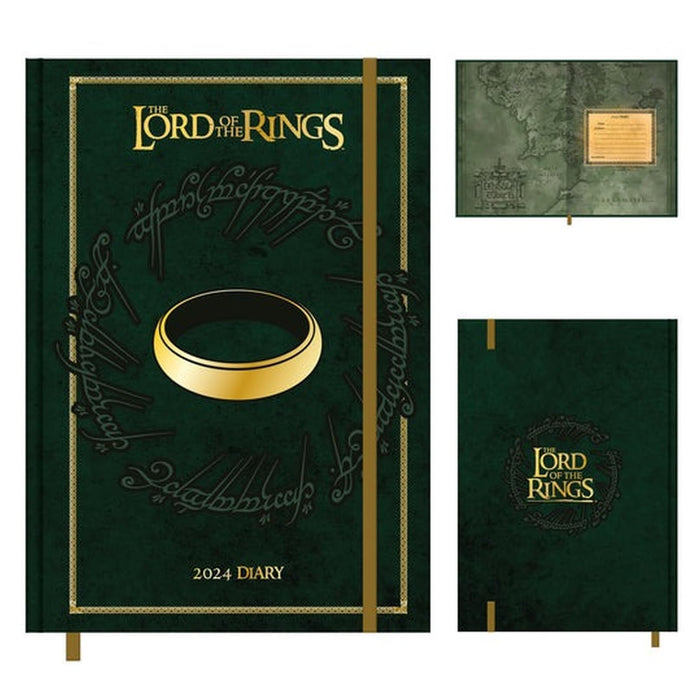 The Lord of the Rings 2024 Diary, A5 Diary Hard Cover, Week to a View Planner - Official Merchandise