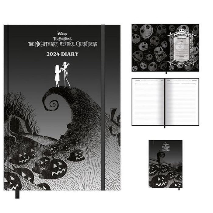 Disney The Nightmare Before Christmas 2024 Diary, A5 Diary with Hard Cover, Day to Page, Nightmare Before Christmas Gifts for Women and Men - Official Merchandise
