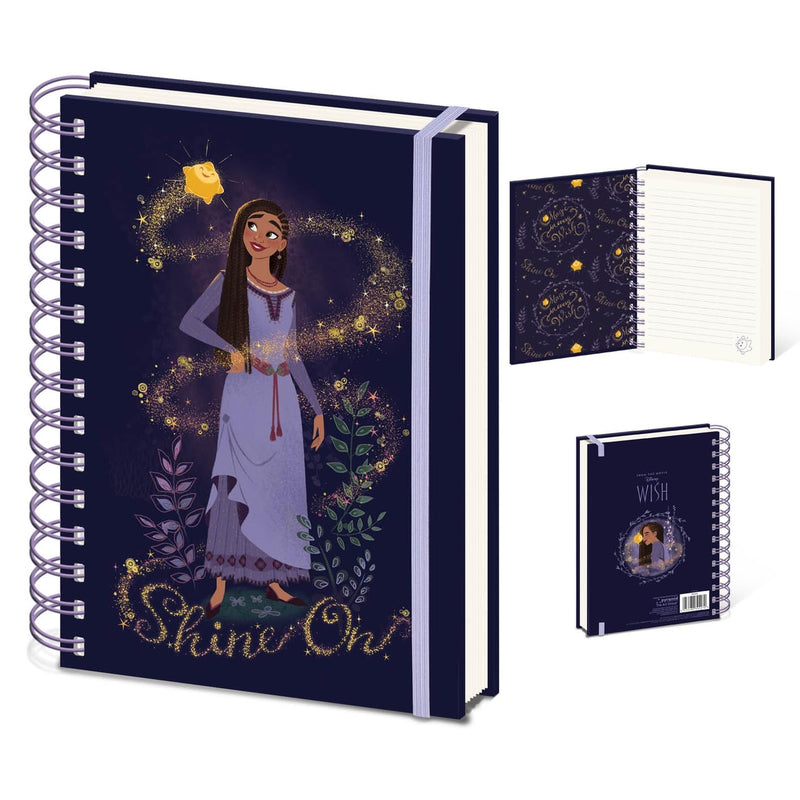 Pyramid International Disney Wish Wiro Notebook (Shine On Design) A5 Notebook and Journal, Disney Gifts for Women, Men and Kids - Official Merchandise